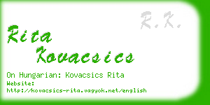 rita kovacsics business card